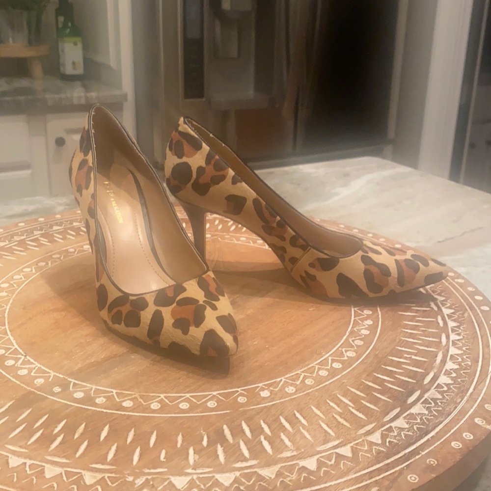 BCBG faux leopard print heels